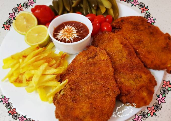  عکس خوراک شنيسل(بدون چلو)