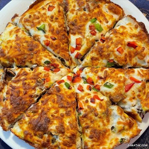  عکس پيتزا گوشت و قارچ