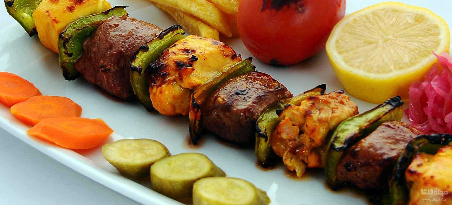  عکس خوراک کباب بختياري(چنجه +جوجه)